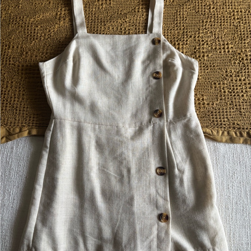 Altar'd State Cream Button-Down Romper